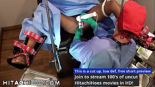 Freshman Lotus Lain Gets Hitachi Magic Wand Orgasms By Doctor Tampa During Physical 4 College At HitachiHoesCom