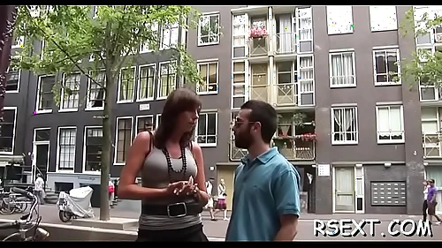 Gorgeous babe with a sexy wazoo bends over and sucks dick hard